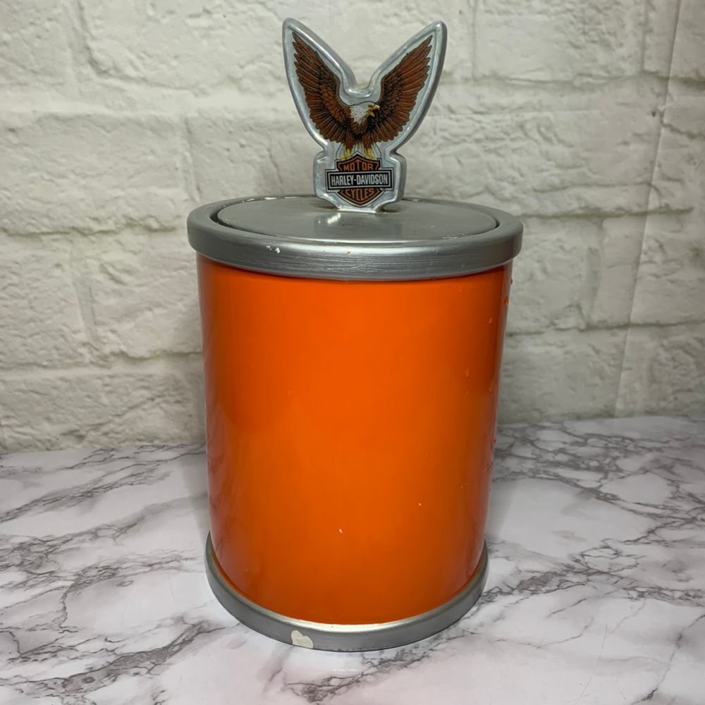 Harley Davidson Oil Can Cookie Jar Canister Gem
